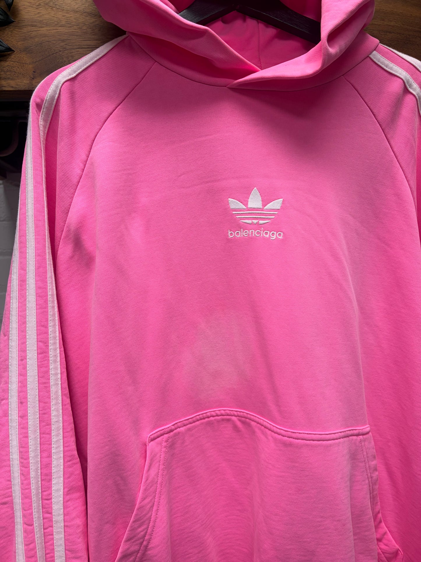 SS2023 Balenciaga x Adidas Pink ‘3-Stripe’ Pullover Hoodie