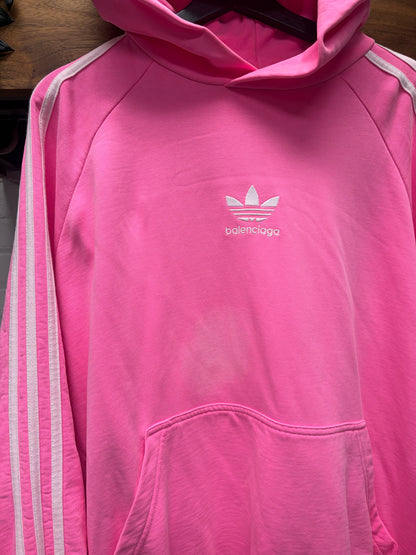 SS2023 Balenciaga x Adidas Pink ‘3-Stripe’ Pullover Hoodie