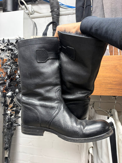 AW2000 Gucci by Tom Ford Fur Lined Calfskin Leather Boots