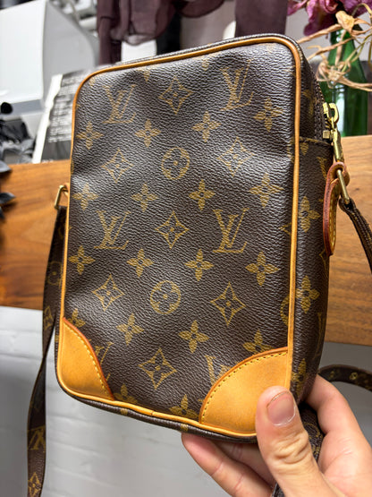 Louis Vuitton ‘Danube’ Brown Leather Monogram Side-Bag