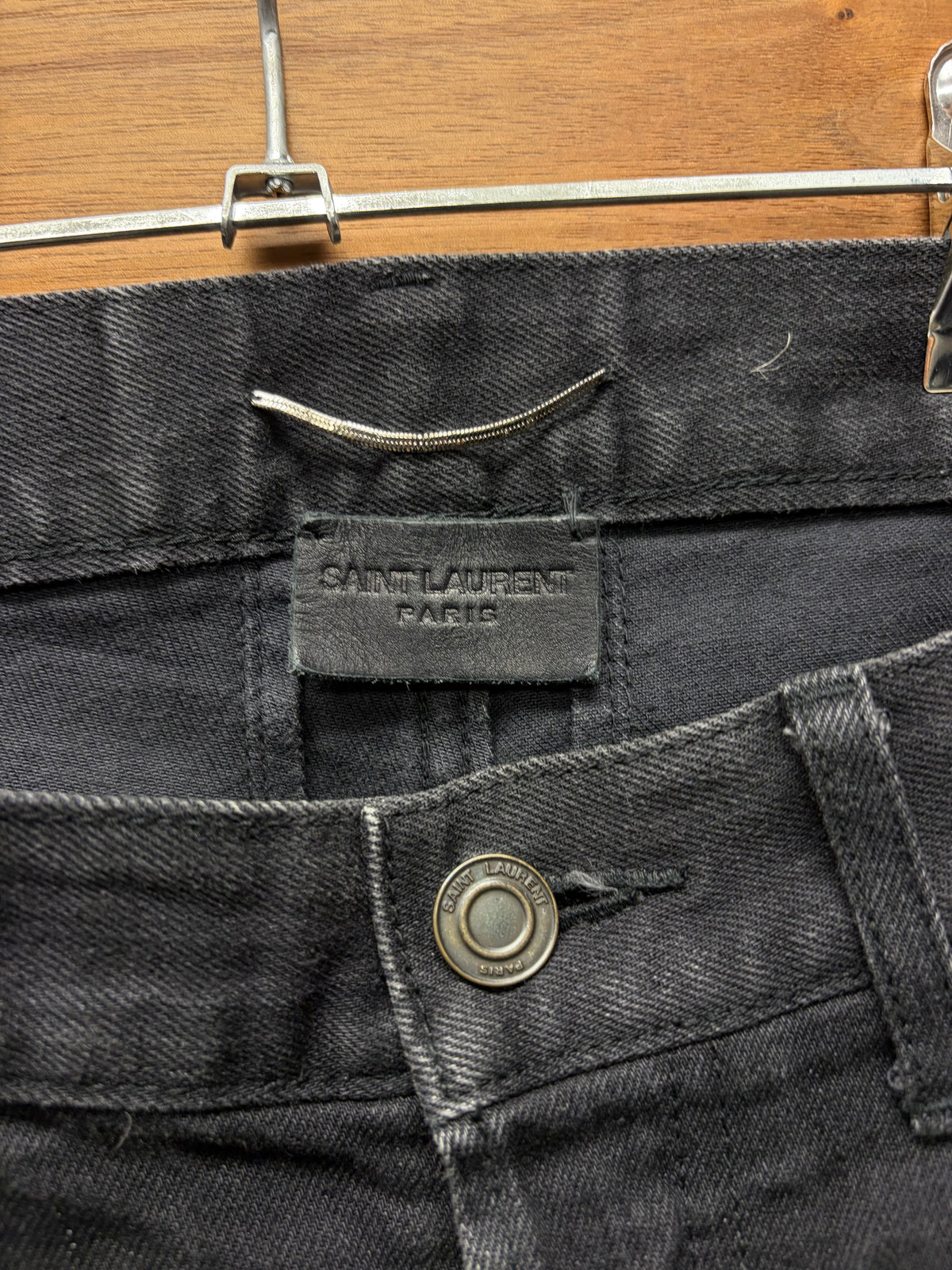 2014 Saint Laurent by Hedi Slimane ‘D01’ Faded Black Skinny Jeans