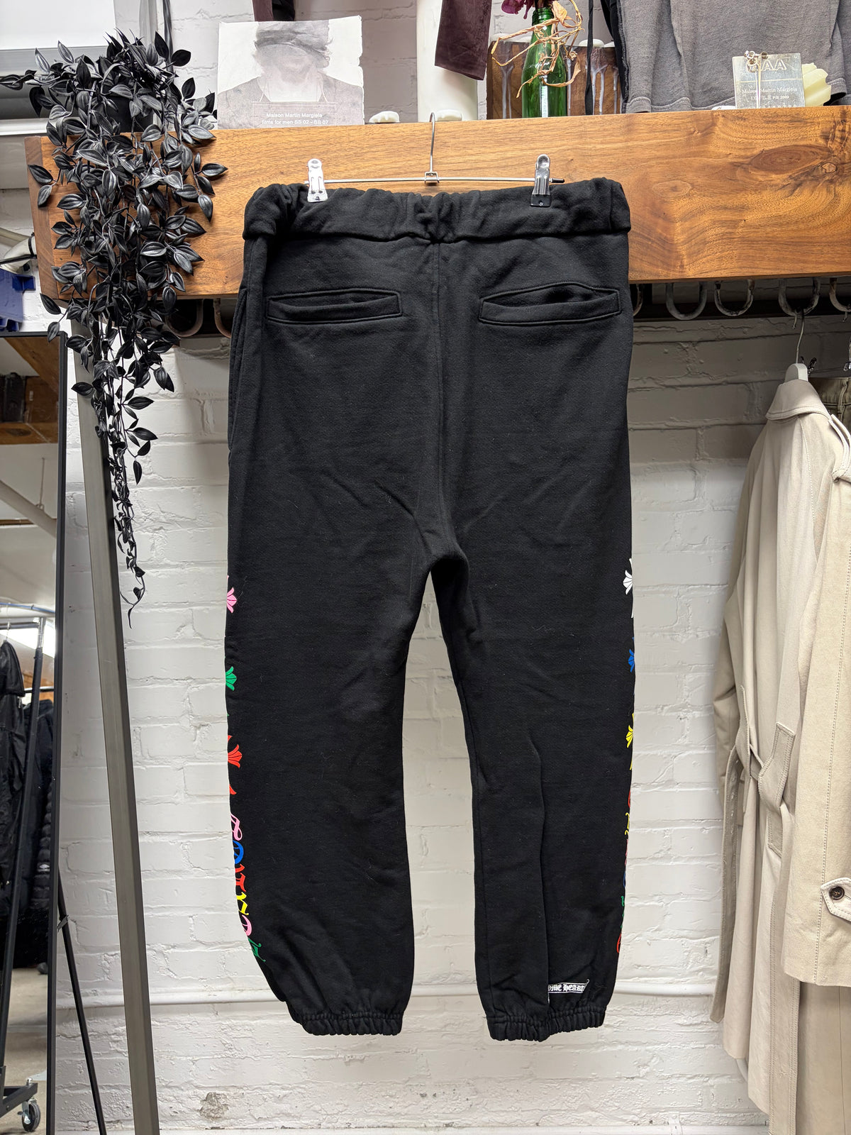 Chrome Hearts Multicolor ‘Cemetery Cross’ Flooded Black Drawstring Sweatpants