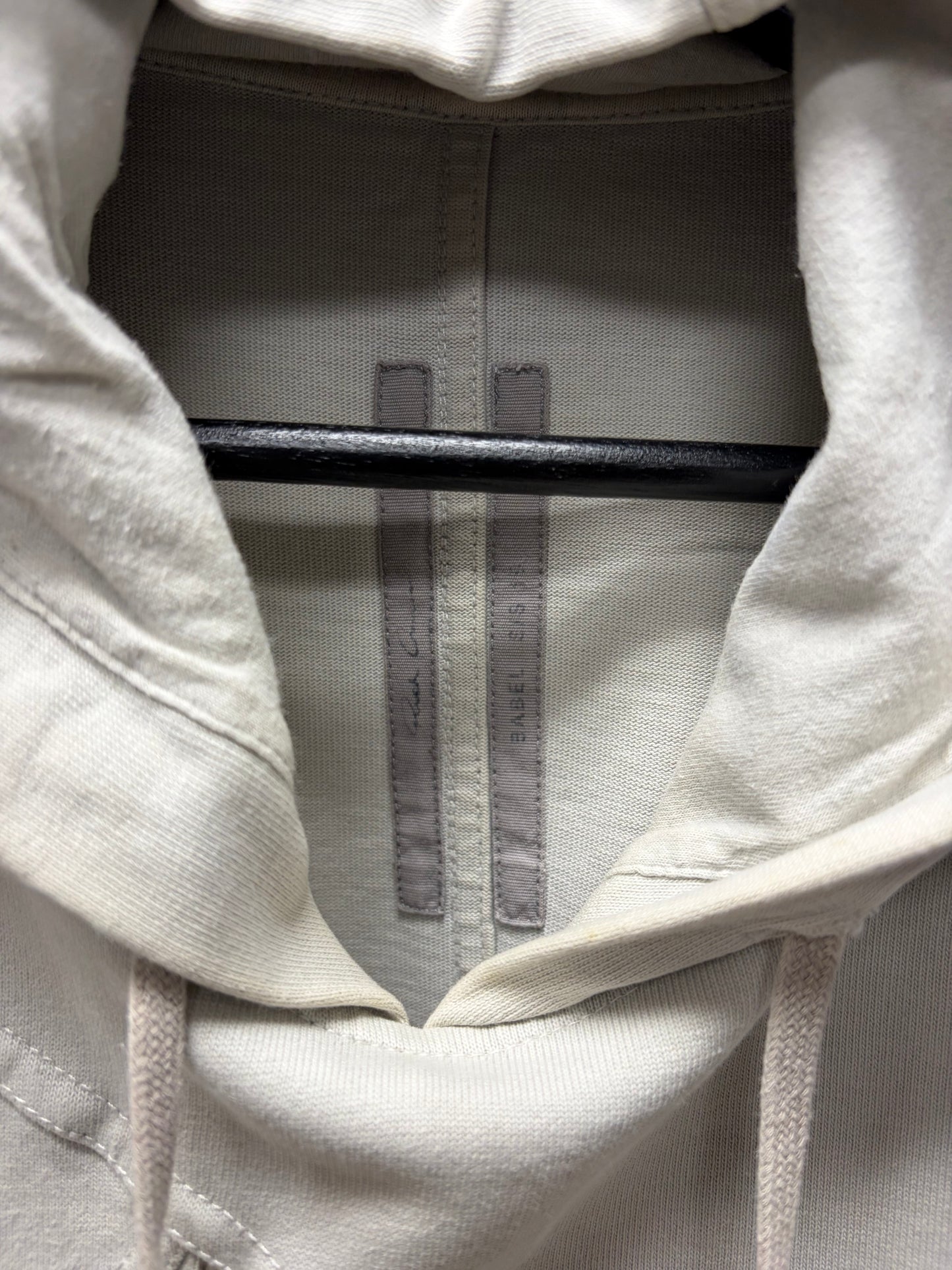 SS2019 Rick Owens ‘Babel’ Geometric ‘Oyster’ Drawstring Hoodie