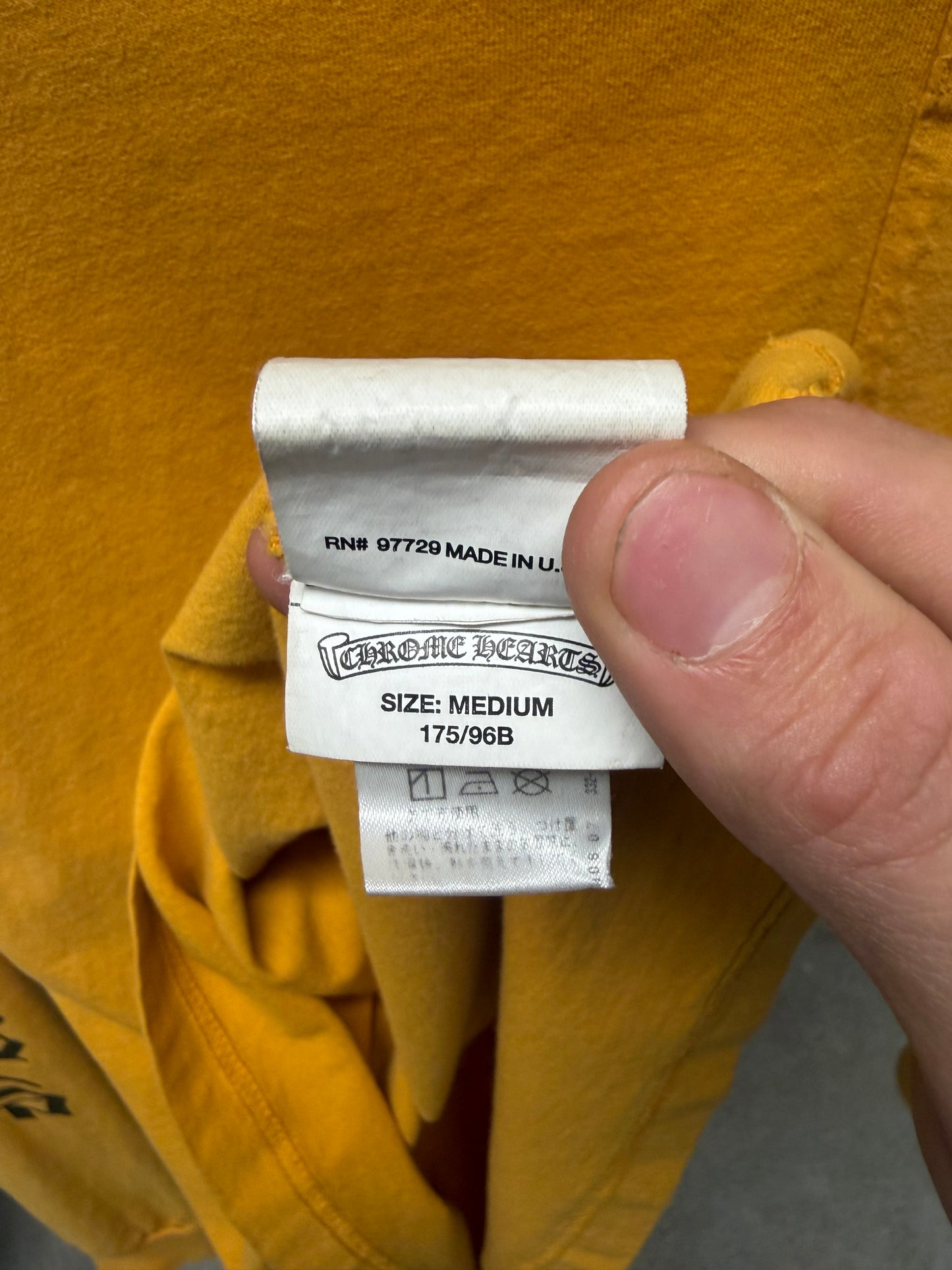 Chrome Hearts Yellow ‘Script Logo’ Long Sleeve Shirt