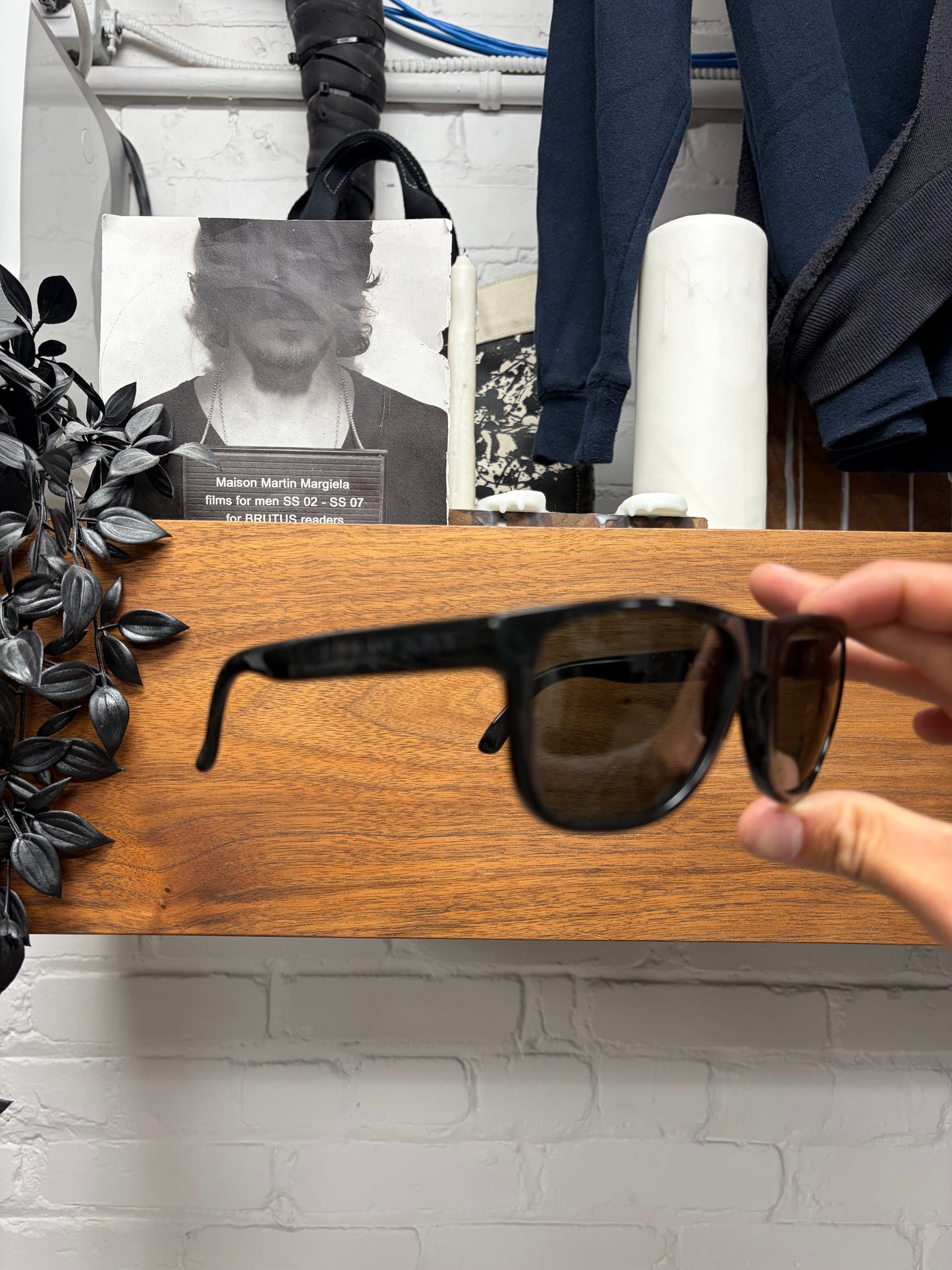 Burberry ‘Foldable’ Black Wayfarer Engraved Logo Sunglasses