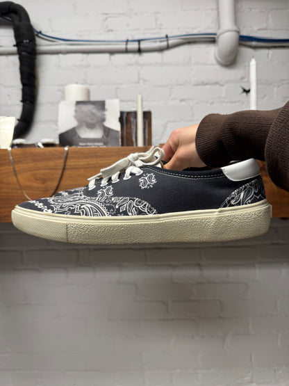 Saint Laurent ‘Skate’ Blue Paisley Low Top Sneakers