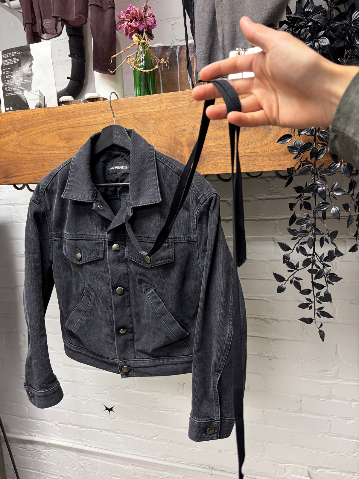 Ann Demeulemeester ‘Jenny’ 5 Pocket Cropped Black Denim Jacket