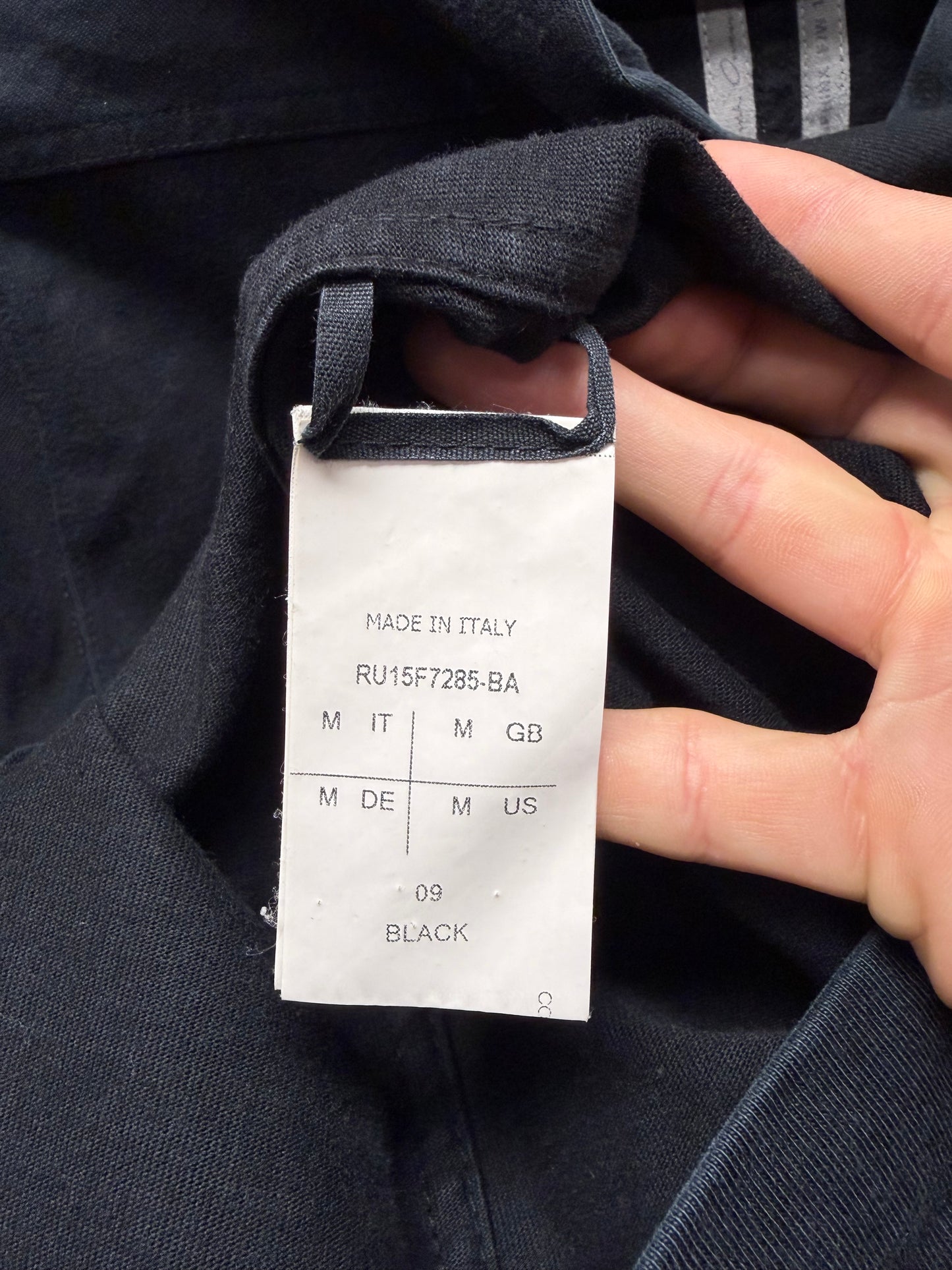 AW2015 Rick Owens ‘Sphinx’ Black Drawstring Cotton Hoodie