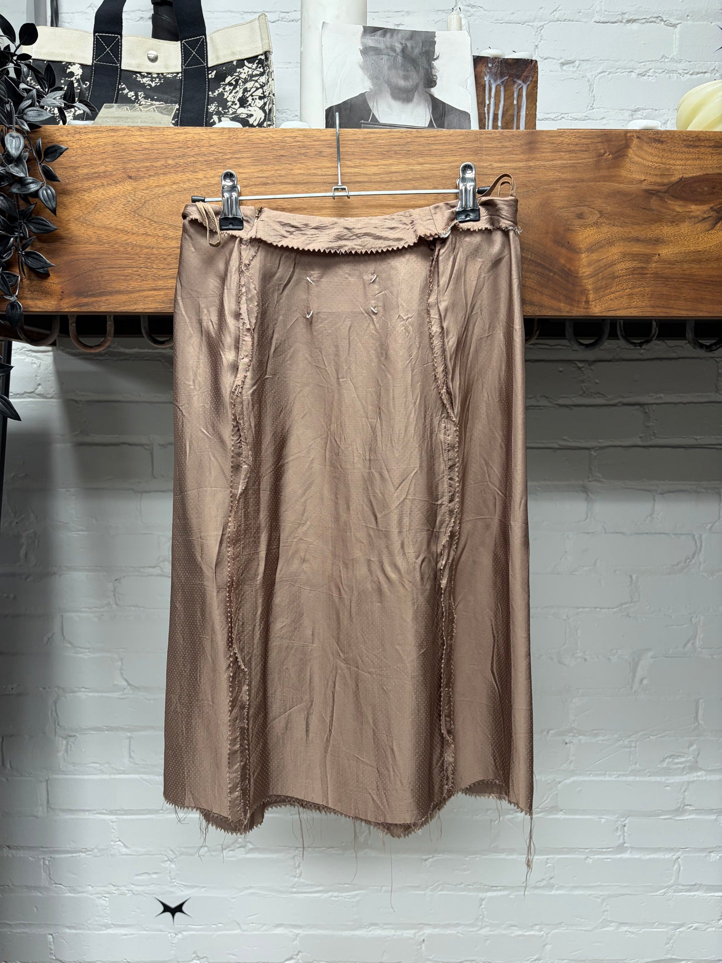 SS2006 Maison Martin Margiela ‘Blank Tag’ Raw Hem Silk Skirt