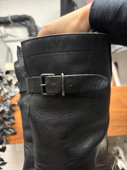 AW2000 Gucci by Tom Ford Fur Lined Calfskin Leather Boots