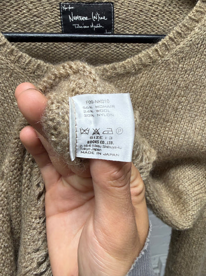 AW2009 Number (N)ine ‘A Closed Feeling’ Loose Gauge Distressed Knit Sweater