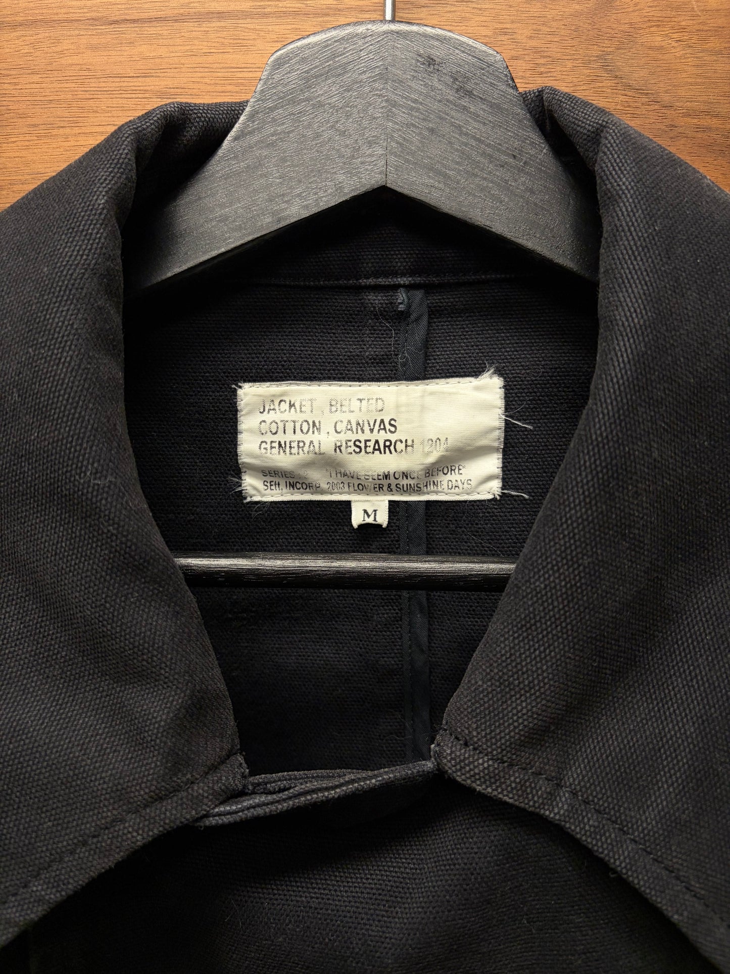 2003 General Research Belted Closure Canvas Collared Work Jacket