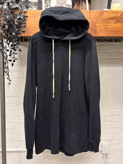 Rick Owens Black Oversized Drawstring Hoodie