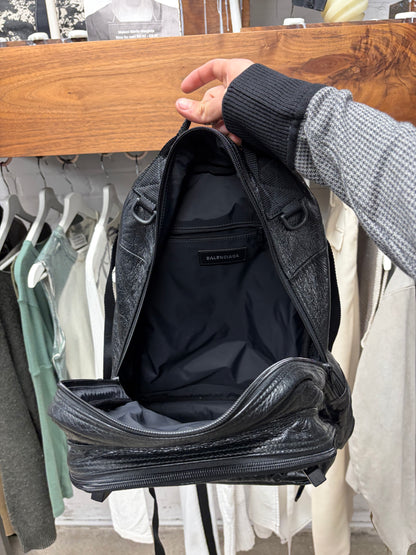 Balenciaga ‘Army’ Black Calfskin Leather Full Size Backpack