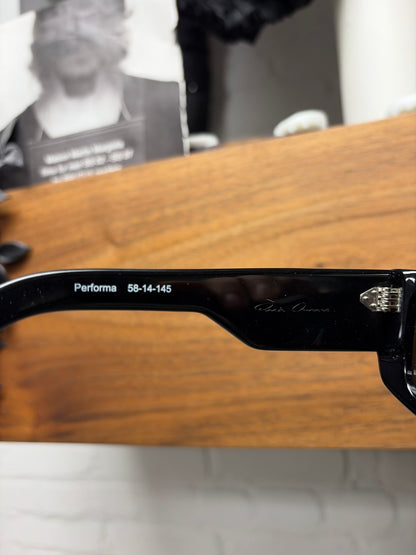 Rick Owens ‘Performa’ Blackout Tinted Black Visor Sunglasses