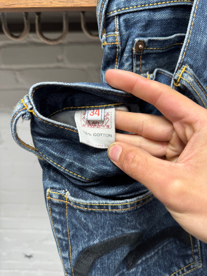 Evisu ‘N03’ Gull Logo Raw Blue Denim