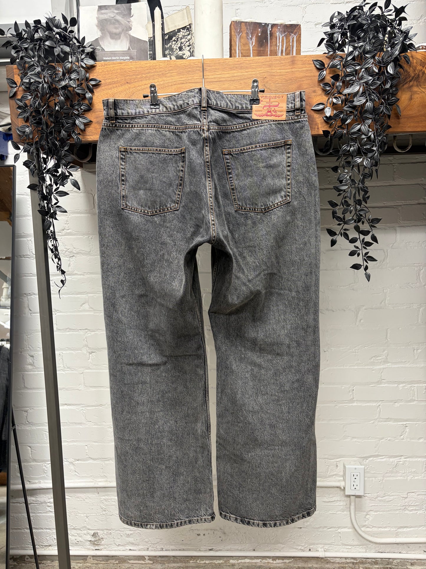 Y-Project ‘Metal Wire’ Shaped Grey Bootcut Denim