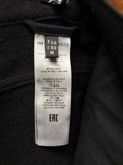 Ann Demeulemeester Black Slim/Straight Cut Cropped Wool Trousers