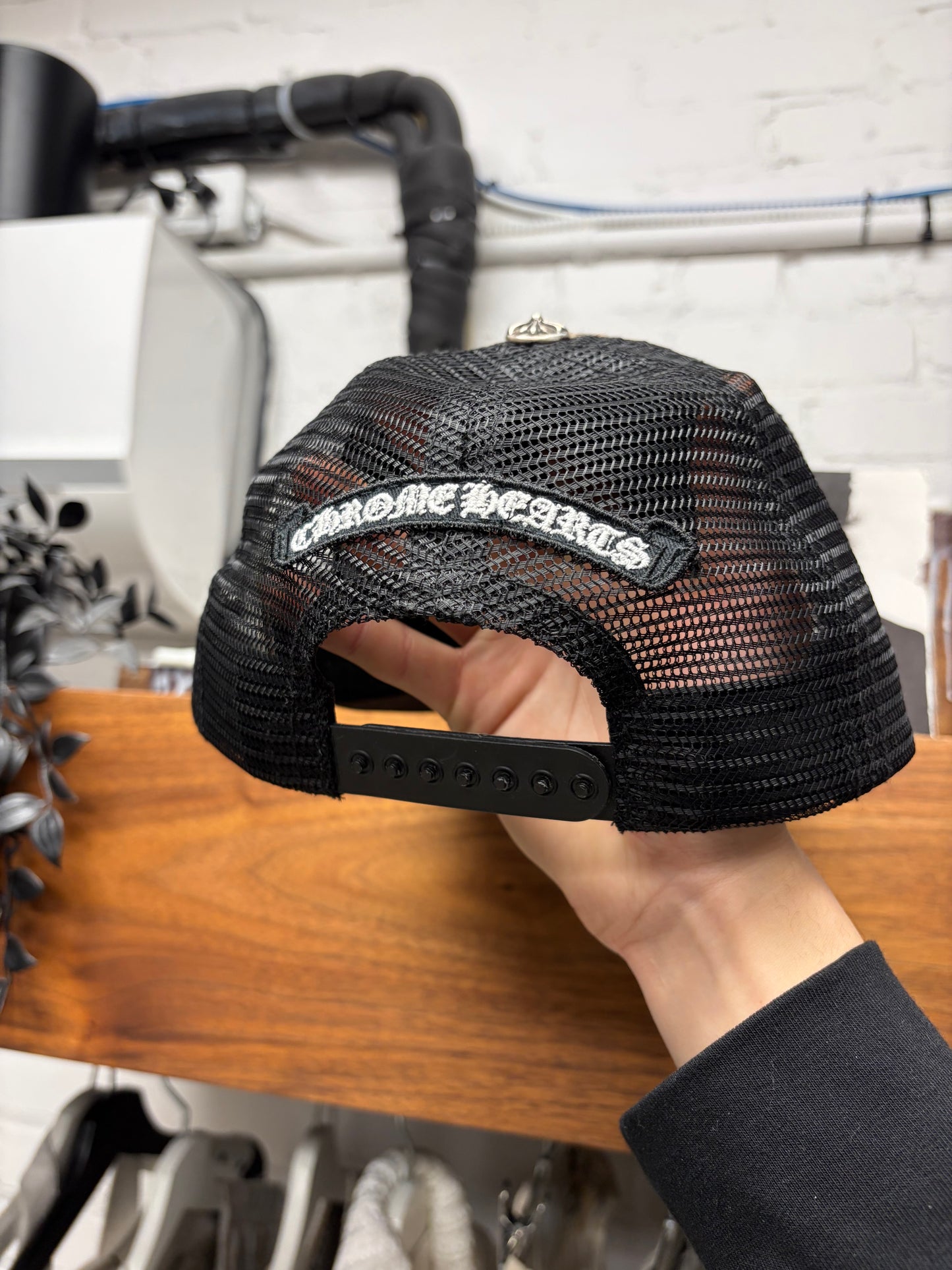 Chrome Hearts ‘Leopard’ Pony-Hair ‘Cemetery’ Leather Cross Patch Trucker Hat