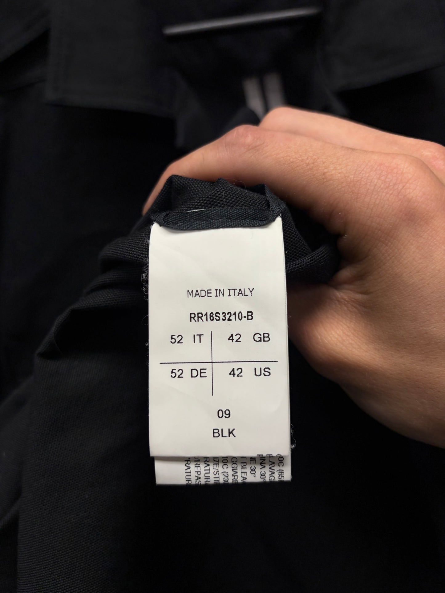 SS2016 Rick Owens ‘Cyclops’ Black Flap Pocket Cotton Outershirt
