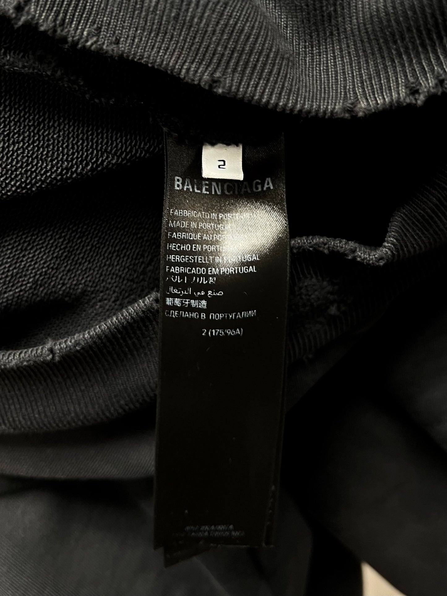 2023 Balenciaga ‘Tape Logo’ Distressed Pullover Hoodie