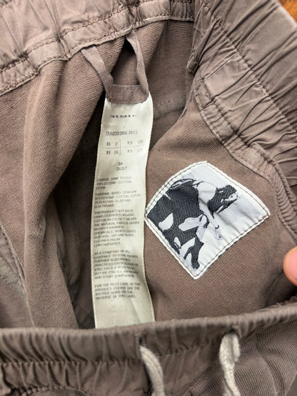 Rick Owens DRKSHDW Dust Brown Cotton Cargo Joggers