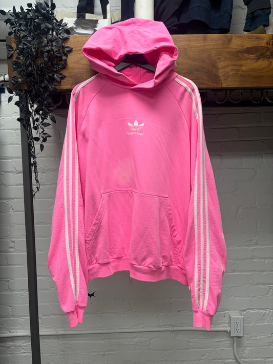SS2023 Balenciaga x Adidas Pink ‘3-Stripe’ Pullover Hoodie