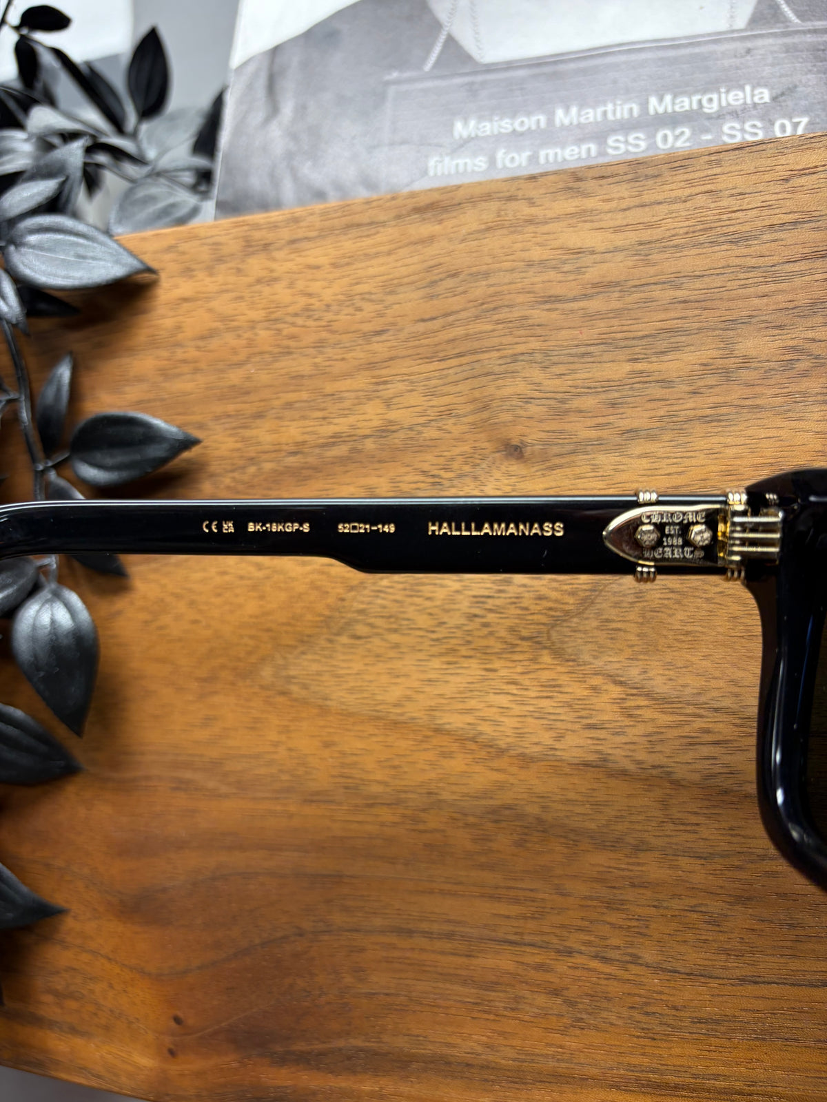 Chrome Hearts ‘Halllamanass’ 18K Gold Box Shape Black Sunglasses