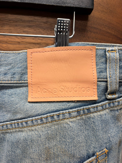 Acne Studios ‘Super Baggy’ Paint Splattered Light Wash Denim