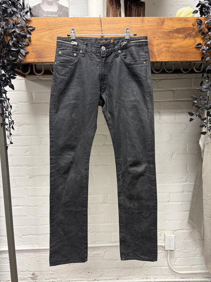 SS2007 Undercover ‘Purple’ Zipper Waist Detailed Black Skinny Jeans