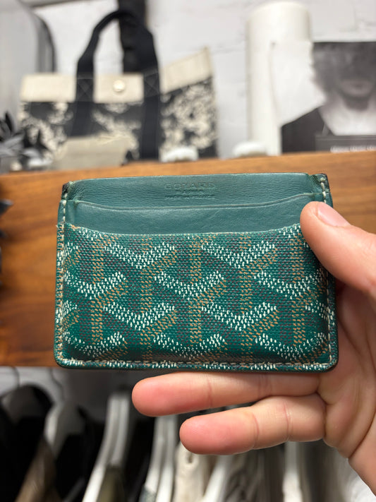 Goyard ‘Saint Sulpice’ Green Monogram Leather Cardholder Wallet
