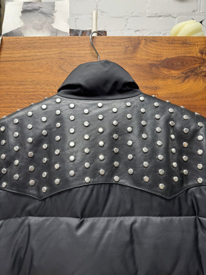 AW2014 Saint Laurent by Hedi Slimane Studded Leather Puffer Jacket