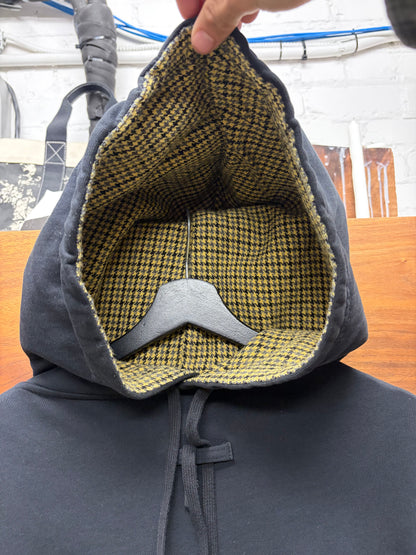 2018 Raf Simons Oversized Hoodie with Houndstooth Interior