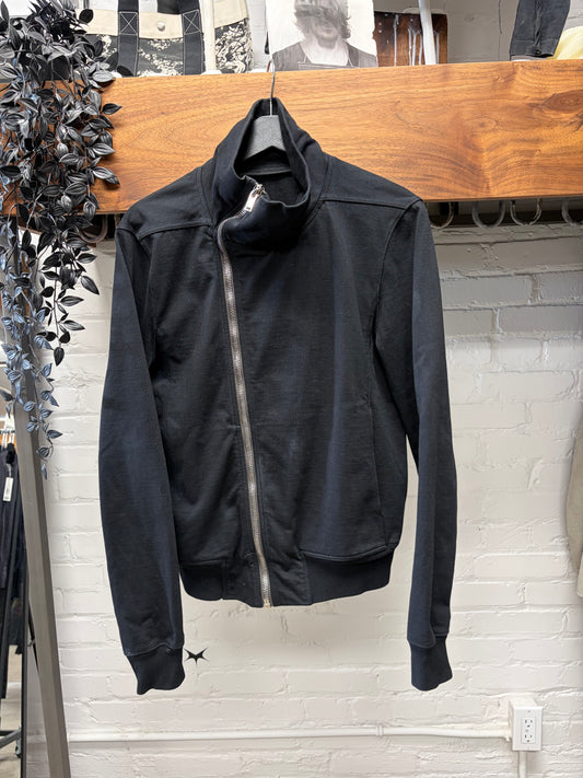 AW2021 Rick Owens ‘Gethsemane’ Mollino Zip Black High Neck Sweatshirt