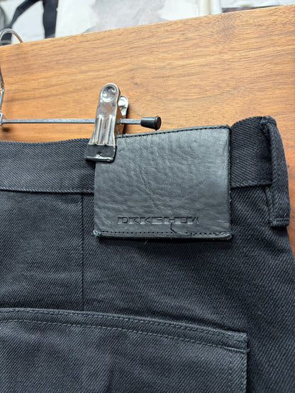 Rick Owens 16oz Japanese ‘Geth Cargo’ Wide Leg Black Denim