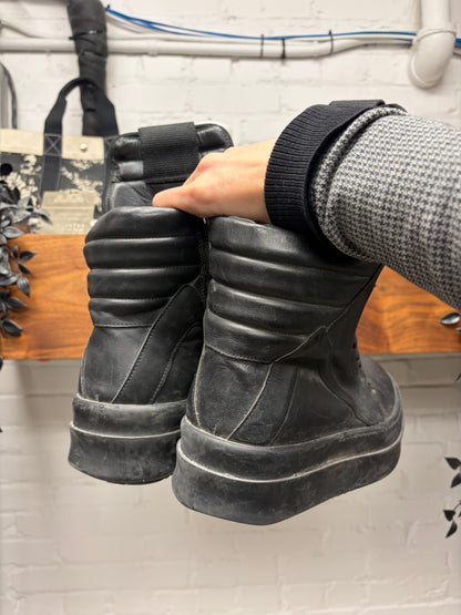 Rick Owens ‘Mega Bumper’ Geobasket Black High Top Sneakers