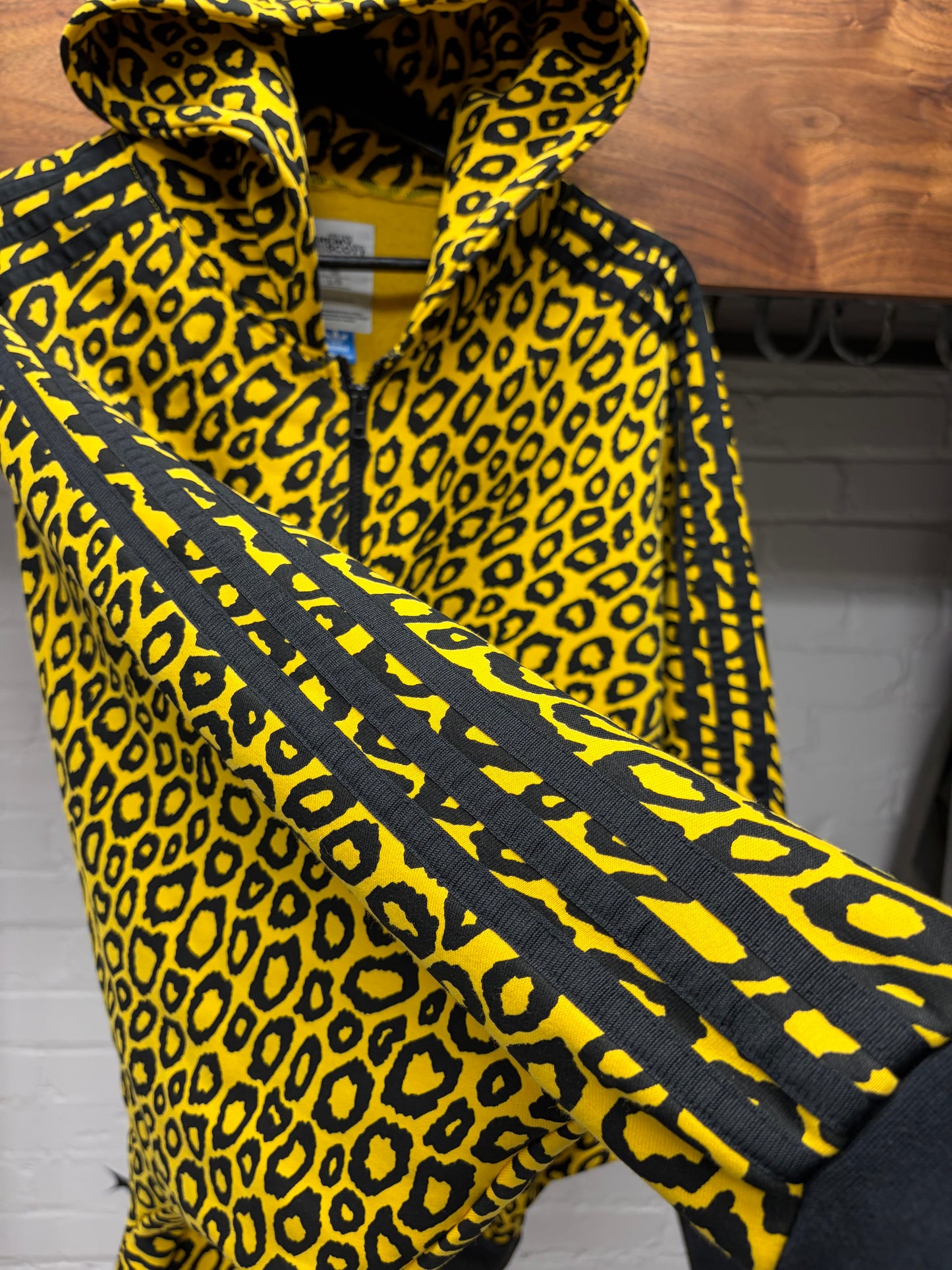 Jeremy Scott x Adidas ‘Leopard Print’ 3 Stripes Zip-Up Hoodie