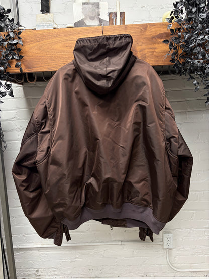 SS2022 Balenciaga ‘3B Sport Icon’ Brown Hooded Bomber Jacket