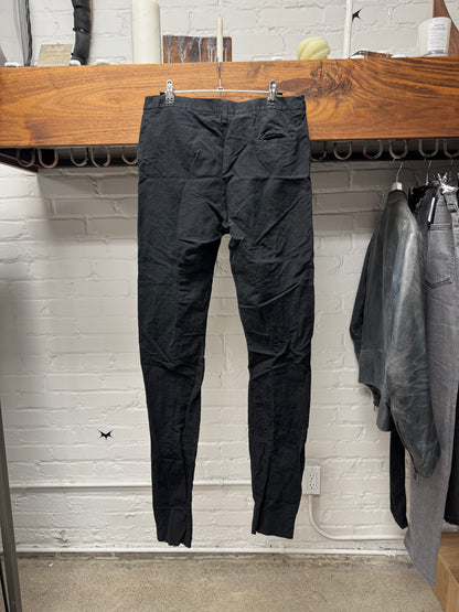 Damir Doma ‘Darted’ Black Linen/Cotton Slim Cut Pants