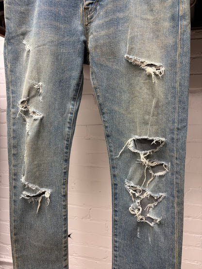 2015 Saint Laurent by Hedi Slimane D02 ‘Crash Distressed’ Skinny Jeans