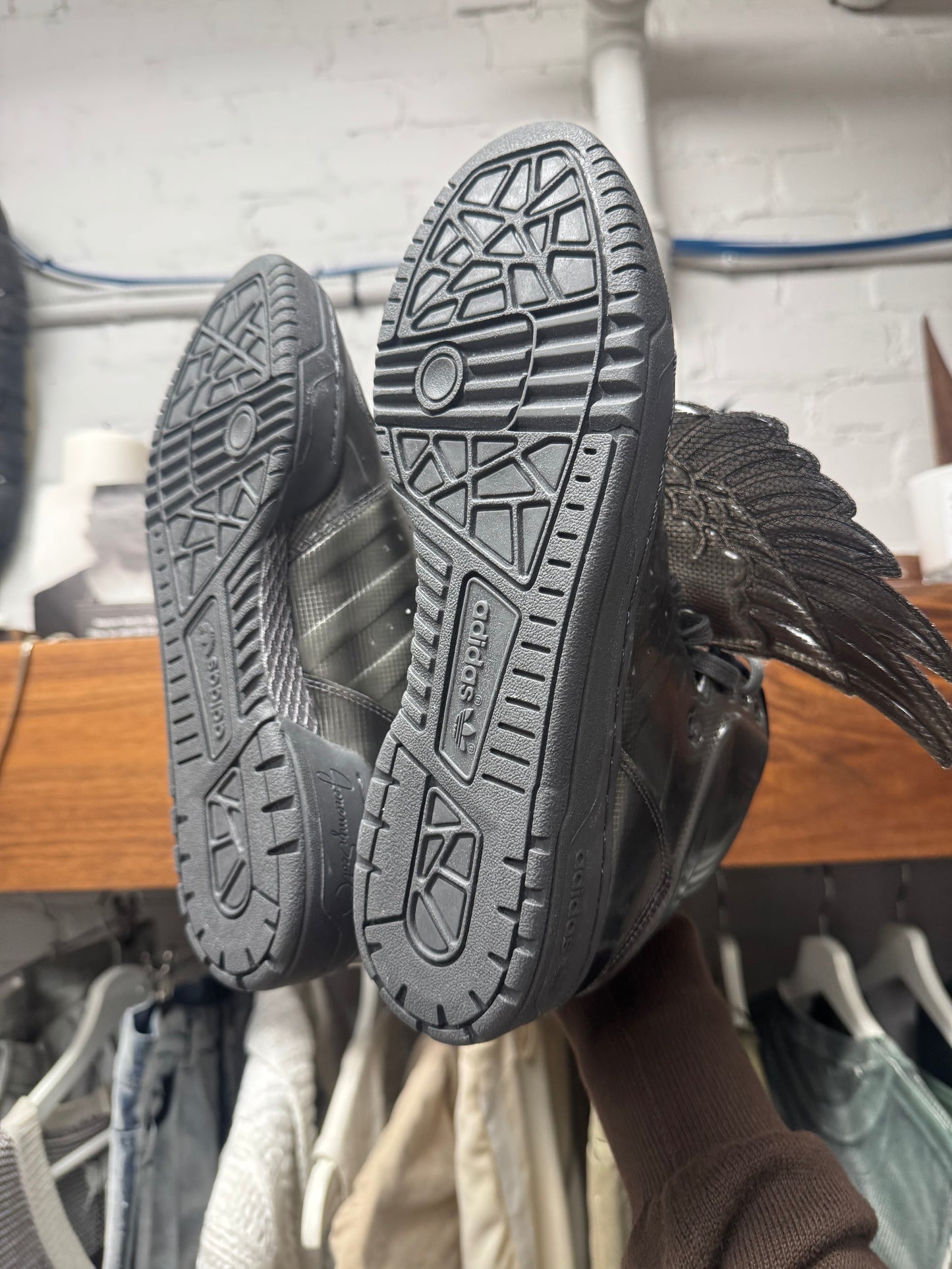 Jeremy Scott x Adidas ‘Wings 1.0’ Molded Silver High Top Sneakers