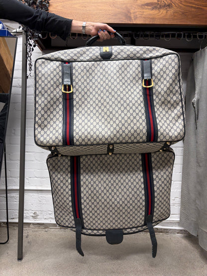 Vintage 1980s Gucci ‘Guccisima’ Monogram Top Handle Canvas Extra Large Luggage Bag