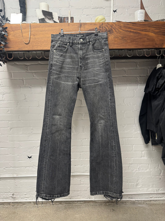 AW2022 Balenciaga ‘Lost Tapes’ Washed Grey Flared Leg Denim