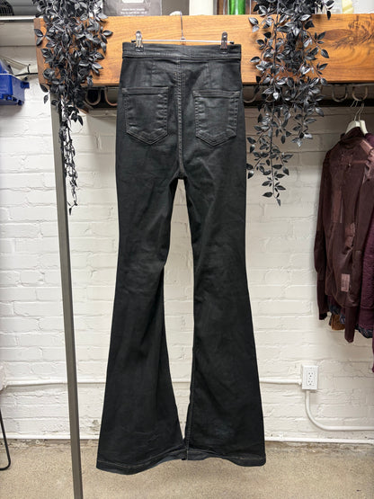 Rick Owens ‘Bolans Banana’ Black Flared Leg Denim