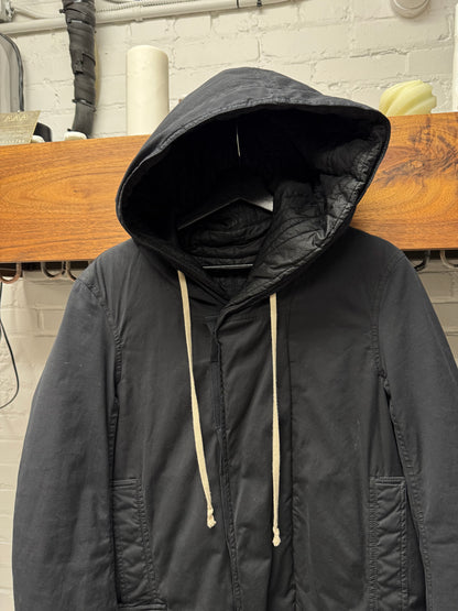 Rick Owens DRKSHDW Black Hooded Fishtail Parka