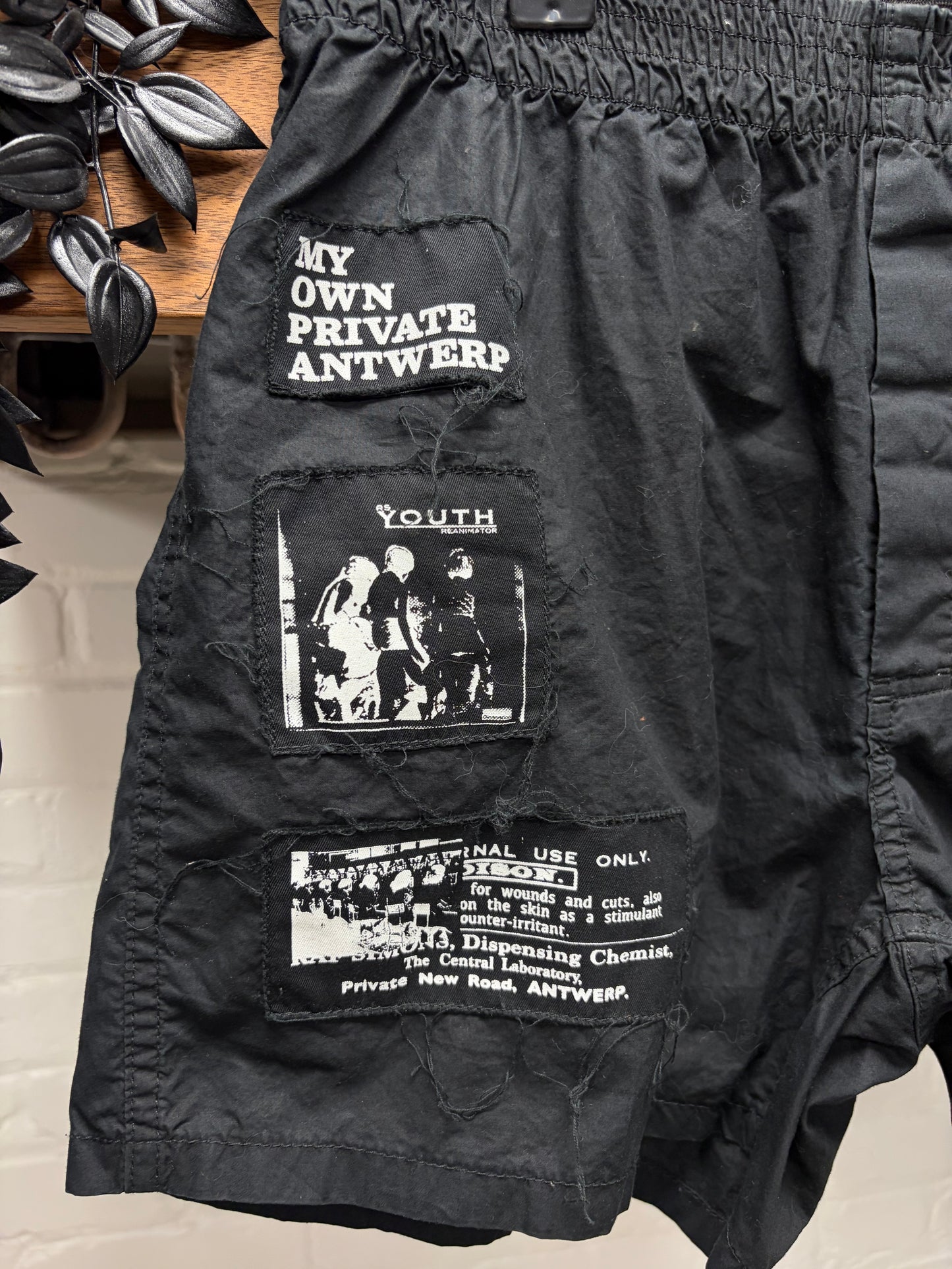 SS2020 Raf Simons ‘My own Private Antwerp’ Black Patchwork Boxer Shorts