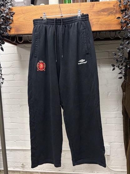 SS24 Balenciaga Black ‘Soccer Logo’ Wide Leg Drawstring Sweat Pants