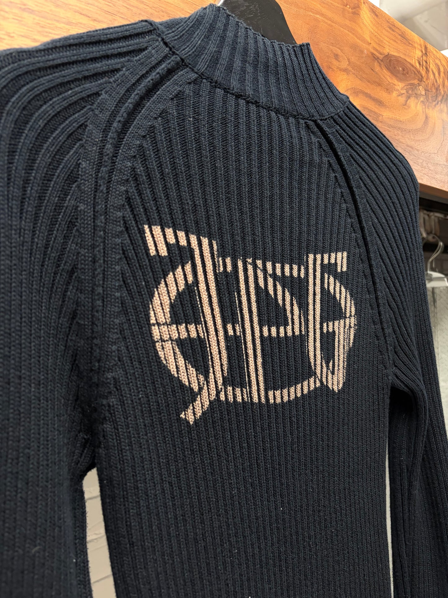 Vintage Jean Paul Gaultier ‘JPG’ Ribbed Asymmetrical Zip Sweater