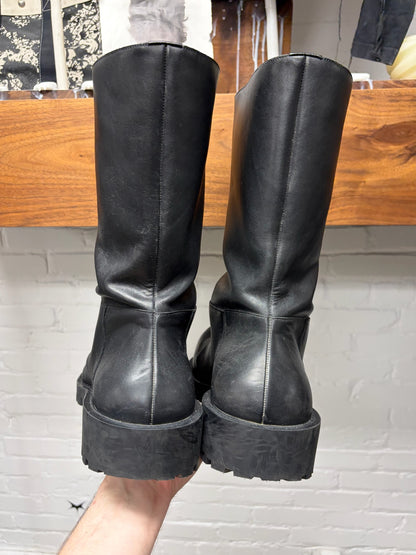 Balenciaga ‘Hummer’ Black Leather Mid-Cut Platform Sole Boots