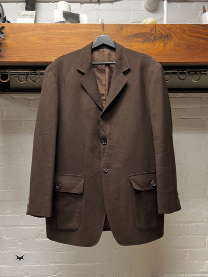 90s Yohji Yamamoto ‘Y’s for Men’ Brown ‘Exposed Button’ Blazer